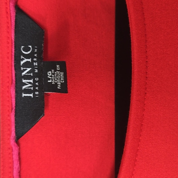 IMNYC Red Orange Bell Sleeve Blouse Size Large - Picture 2 of 9